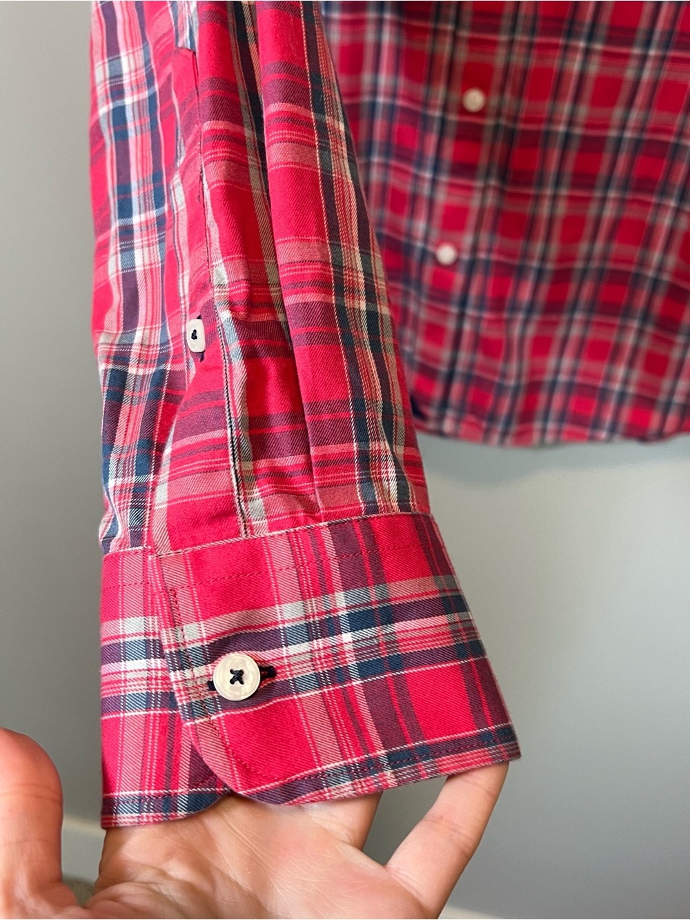 Untuckit Ojai Red Plaid Long Sleeve Button Down Shirt Men’s Large - Picture 6 of 12